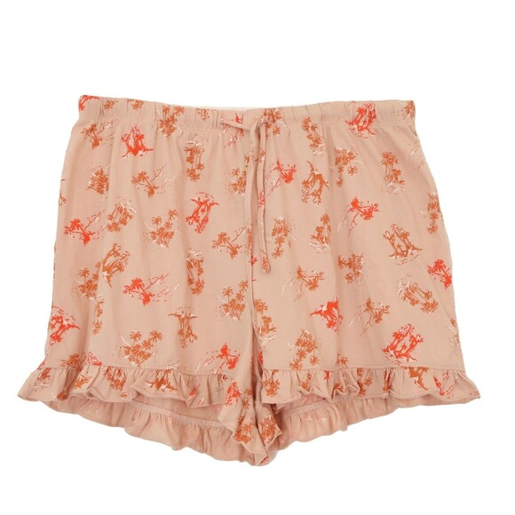 Abound Core Sleep Shorts Size L Ruffle Drawstring Pink Smoke Beachy Toss NWT B99 - Picture 2 of 6